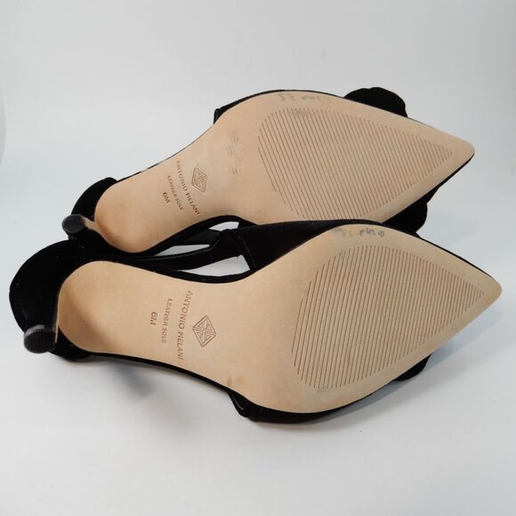 ANTONIO MELANI Ester Velvet Black Rose Flower Heels Pumps Size 6 Pointed Toe NEW - Picture 12 of 13